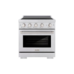 ZLINE 30 in. 4.2 cu. ft. Paramount Induction Range with 4 Element Cooktop and Electric Convection Oven in Satin Stainless Steel, Open Box-Great Condition