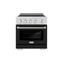 ZLINE 30 in. 4.2 cu. ft. Paramount Induction Range with 4 Element Cooktop and Electric Convection Oven in Satin Stainless Steel with Black Matte Door (SINRS-BLM-30)