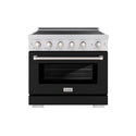 ZLINE 36 in. 5.2 cu. ft. Paramount Induction Range with 5 Element Cooktop and Electric Convection Oven in Satin Stainless Steel with Black Matte Door (SINRS-BLM-36)