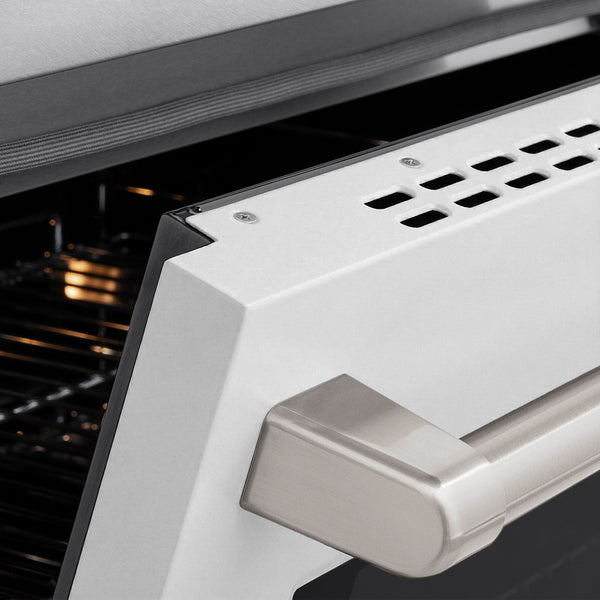 ZLINE 30 in. 4.2 cu. ft. Paramount Induction Range with 4 Element Cooktop and Electric Convection Oven in Satin Stainless Steel with White Matte Door (SINRS-WM-30)