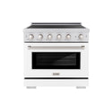 ZLINE 36 in. 5.2 cu. ft. Paramount Induction Range with 5 Element Cooktop and Electric Convection Oven in Satin Stainless Steel with White Matte Door (SINRS-WM-36)