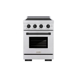 ZLINE Autograph Edition 24 in. 3.2 cu. ft. Paramount Induction Range with 3 Element Cooktop and Electric Convection Oven in Satin Stainless Steel with Matte Black Accents (SINRSZ-24-MB)