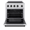 ZLINE Autograph Edition 30 in. 4.2 cu. ft. Paramount Induction Range with 4 Element Cooktop and Electric Convection Oven in Satin Stainless Steel with Matte Black Accents, Open Box-Good Condition