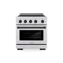 ZLINE Autograph Edition 30 in. 4.2 cu. ft. Paramount Induction Range with 4 Element Cooktop and Electric Convection Oven in Satin Stainless Steel with Matte Black Accents, Open Box-Great Condition
