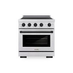ZLINE Autograph Edition 30 in. 4.2 cu. ft. Paramount Induction Range with 4 Element Cooktop and Electric Convection Oven in Satin Stainless Steel with Matte Black Accents, Open Box-Great Condition
