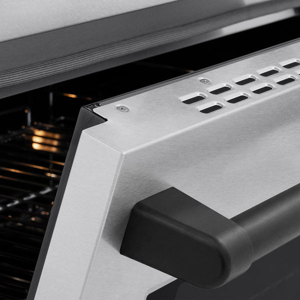 ZLINE Autograph Edition 36 in. 5.2 cu. ft. Paramount Induction Range with 5 Element Cooktop and Electric Convection Oven in Satin Stainless Steel with Matte Black Accents (SINRSZ-36-MB)