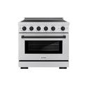 ZLINE Autograph Edition 36 in. 5.2 cu. ft. Paramount Induction Range with 5 Element Cooktop and Electric Convection Oven in Satin Stainless Steel with Matte Black Accents (SINRSZ-36-MB)