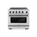 ZLINE Autograph Edition 36 in. 5.2 cu. ft. Paramount Induction Range with 5 Element Cooktop and Electric Convection Oven in Satin Stainless Steel with Matte Black Accents, Open Box-Good Condition