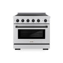 ZLINE Autograph Edition 36 in. 5.2 cu. ft. Paramount Induction Range with 5 Element Cooktop and Electric Convection Oven in Satin Stainless Steel with Matte Black Accents, Open Box-Great Condition
