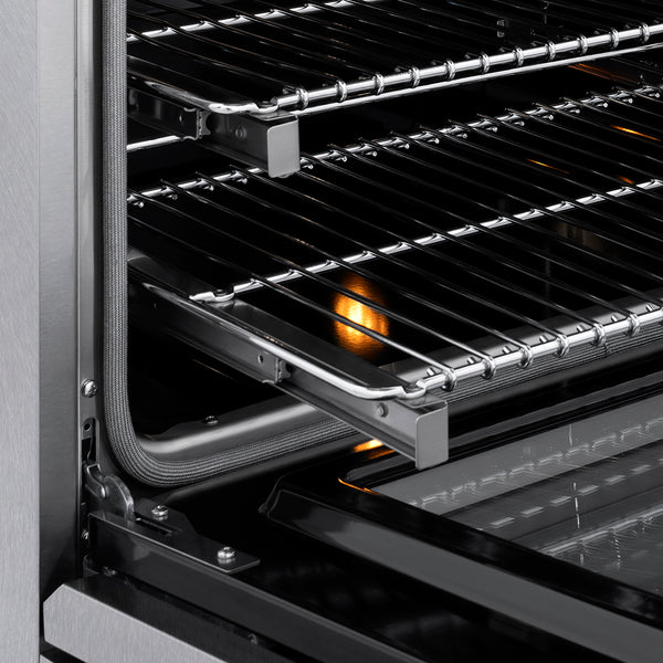 ZLINE Autograph Edition 36 in. 5.2 cu. ft. Paramount Induction Range with 5 Element Cooktop and Electric Convection Oven in Satin Stainless Steel with Matte Black Accents (SINRSZ-36-MB)