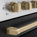 ZLINE Autograph Edition 36 in. 5.2 cu. ft. Paramount Induction Range with 5 Element Cooktop and Electric Convection Oven in Satin Stainless Steel with Black Matte Door and Champagne Bronze Accents, Open Box-Great Condition