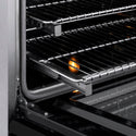 ZLINE Autograph Edition 36 in. 5.2 cu. ft. Paramount Induction Range with 5 Element Cooktop and Electric Convection Oven in Satin Stainless Steel with Black Matte Door and Champagne Bronze Accents, Open Box-Good Condition