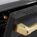 ZLINE Autograph Edition 36 in. 5.2 cu. ft. Paramount Induction Range with 5 Element Cooktop and Electric Convection Oven in Satin Stainless Steel with Black Matte Door and Polished Gold Accents, Open Box-Great Condition