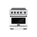 ZLINE Autograph Edition 30 in. 4.2 cu. ft. Paramount Induction Range with 4 Element Cooktop and Electric Convection Oven in Satin Stainless Steel with White Matte Door and Matte Black Accents, Open Box-Good Condition