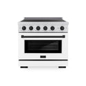ZLINE Autograph Edition 36 in. 5.2 cu. ft. Paramount Induction Range with 5 Element Cooktop and Electric Convection Oven in Satin Stainless Steel with White Matte Door and Matte Black Accents, Open Box-Good Condition