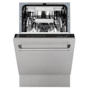ZLINE 18 in. Tallac Series 3rd Rack Top Control Dishwasher with Satin Stainless Steel Panel and Stainless Steel Tub, 51dBa (DWV-SN-18)