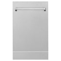 ZLINE 18 in. Tallac Series 3rd Rack Top Control Dishwasher with Satin Stainless Steel Panel and Stainless Steel Tub, 51dBa (DWV-SN-18)