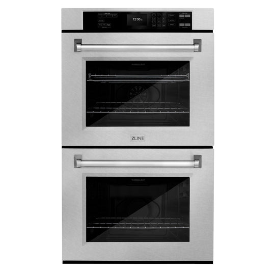 ZLINE 30 in. Professional True Convection Double Wall Oven with Air Fry and Self Clean in Satin Stainless Steel, Open Box-Great Condition