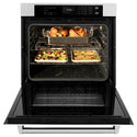 ZLINE 30 in. Professional True Convection Single Wall Oven with Air Fry and Self Clean in Satin Stainless Steel with White Matte Door (WASS-WM-30)