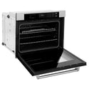 ZLINE 30 in. Professional True Convection Single Wall Oven with Air Fry and Self Clean in Satin Stainless Steel with White Matte Door (WASS-WM-30)