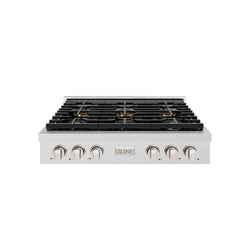 ZLINE 36 in. Paramount Gas Rangetop with 6 Burner DuoPro™ Cooktop in Satin Stainless Steel (PSRTS-36)