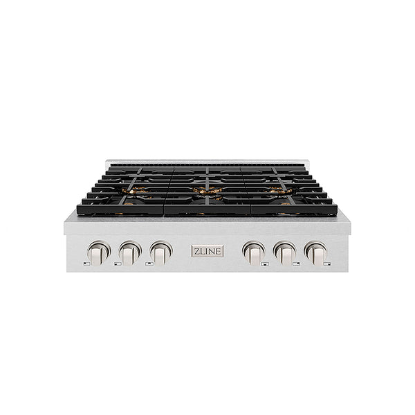 ZLINE 36 in. Paramount Gas Rangetop with 6 Burner DuoPro™ Cooktop in Satin Stainless Steel, Open Box-Great Condition