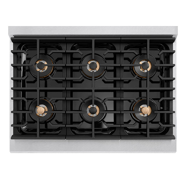 ZLINE 36 in. Paramount Gas Rangetop with 6 Burner DuoPro™ Cooktop in Satin Stainless Steel, Open Box-Good Condition