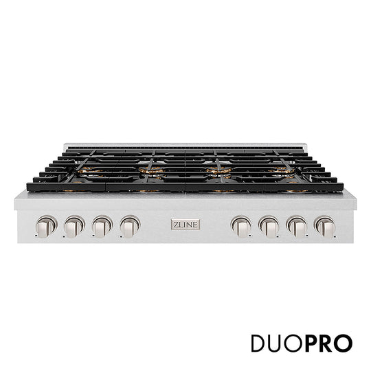 ZLINE 48 in. Paramount Gas Rangetop with 8 Burner DuoPro™ Cooktop in Satin Stainless Steel, Open Box-Good Condition