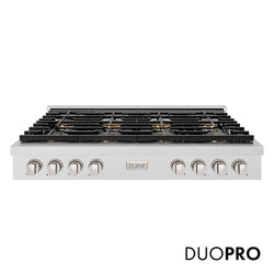 ZLINE 48 in. Paramount Gas Rangetop with 8 Burner DuoPro™ Cooktop in Satin Stainless Steel, Open Box-Great Condition
