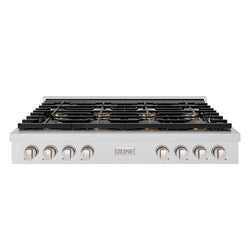 ZLINE 48 in. Paramount Gas Rangetop with 8 Burner DuoPro™ Cooktop in Satin Stainless Steel (PSRTS-48)