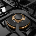 ZLINE Autograph Edition 30 in. Paramount Gas Rangetop with 4 Burner DuoPro™ Cooktop in Satin Stainless Steel and Matte Black Accents (PSRTSZ-30-MB)