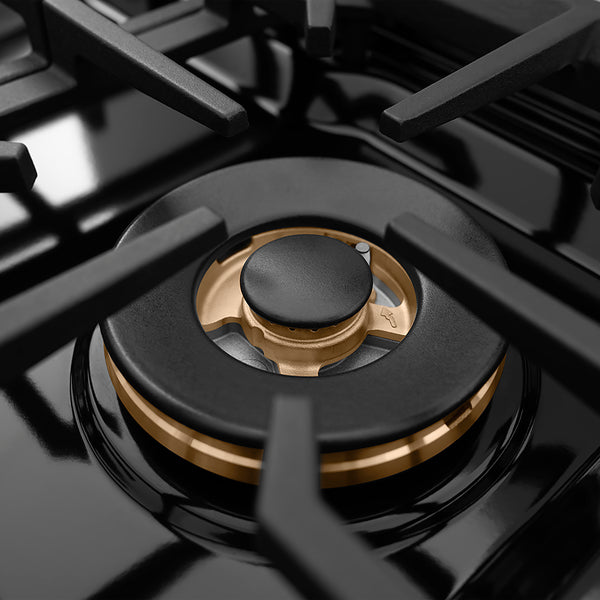 ZLINE Autograph Edition 30 in. Paramount Gas Rangetop with 4 Burner DuoPro™ Cooktop in Satin Stainless Steel and Matte Black Accents (PSRTSZ-30-MB)