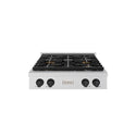 ZLINE Autograph Edition 30 in. Paramount Gas Rangetop with 4 Burner DuoPro™ Cooktop in Satin Stainless Steel and Matte Black Accents, Open Box-Great Condition