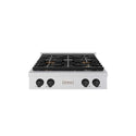 ZLINE Autograph Edition 30 in. Paramount Gas Rangetop with 4 Burner DuoPro™ Cooktop in Satin Stainless Steel and Matte Black Accents, Open Box-Good Condition