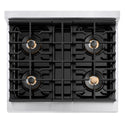 ZLINE Autograph Edition 30 in. Paramount Gas Rangetop with 4 Burner DuoPro™ Cooktop in Satin Stainless Steel and Matte Black Accents (PSRTSZ-30-MB)