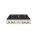 ZLINE Autograph Edition 36 in. Paramount Gas Rangetop with 6 Burner DuoPro™ Cooktop in Satin Stainless Steel and Polished Gold Accents, Open Box-Good Condition