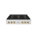 ZLINE Autograph Edition 36 in. Paramount Gas Rangetop with 6 Burner DuoPro™ Cooktop in Satin Stainless Steel and Polished Gold Accents, Open Box-Great Condition