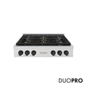 ZLINE Autograph Edition 36 in. Paramount Gas Rangetop with 6 Burner DuoPro™ Cooktop in Satin Stainless Steel and Matte Black Accents, Open Box-Great Condition