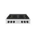 ZLINE Autograph Edition 36 in. Paramount Gas Rangetop with 6 Burner DuoPro™ Cooktop in Satin Stainless Steel and Matte Black Accents, Open Box-Good Condition