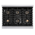 ZLINE Autograph Edition 36 in. Paramount Gas Rangetop with 6 Burner DuoPro™ Cooktop in Satin Stainless Steel and Matte Black Accents, Open Box-Good Condition