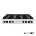 ZLINE Autograph Edition 48 in. Paramount Gas Rangetop with 8 Burner DuoPro™ Cooktop in Satin Stainless Steel and Matte Black Accents, Open Box-Great Condition