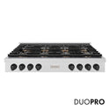 ZLINE Autograph Edition 48 in. Paramount Gas Rangetop with 8 Burner DuoPro™ Cooktop in Satin Stainless Steel and Matte Black Accents, Open Box-Good Condition