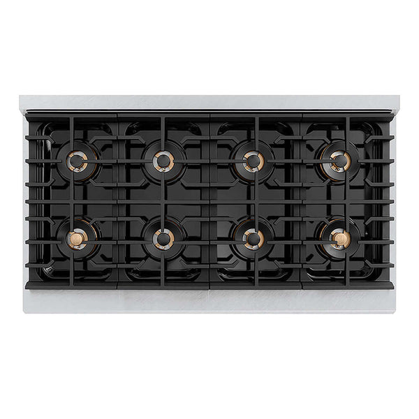 ZLINE Autograph Edition 48 in. Paramount Gas Rangetop with 8 Burner DuoPro™ Cooktop in Satin Stainless Steel and Matte Black Accents, Open Box-Good Condition