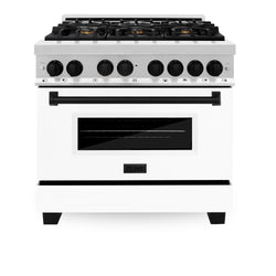 ZLINE Autograph Edition 36 in. 4.6 cu. ft. Legacy Dual Fuel Range with 6 Burner Gas Cooktop and Electric Convection Oven