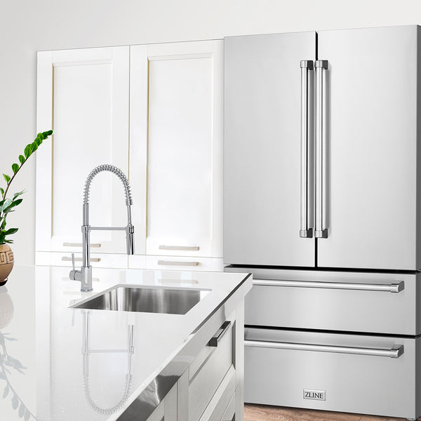 ZLINE 36 in. 22.5 cu. ft. Counter-Depth French Door Refrigerator with Ice Maker in Fingerprint-Resistant Stainless Steel, Open Box-Good Condition