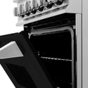 ZLINE 24 in. 2.8 cu. ft. Legacy Dual Fuel Range with 4 Burner Gas Cooktop and Electric Convection Oven in Stainless Steel and Black Matte Door (RA-BLM-24)