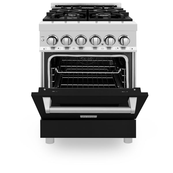 ZLINE 24 in. 2.8 cu. ft. Legacy Dual Fuel Range with 4 Burner Gas Cooktop and Electric Convection Oven