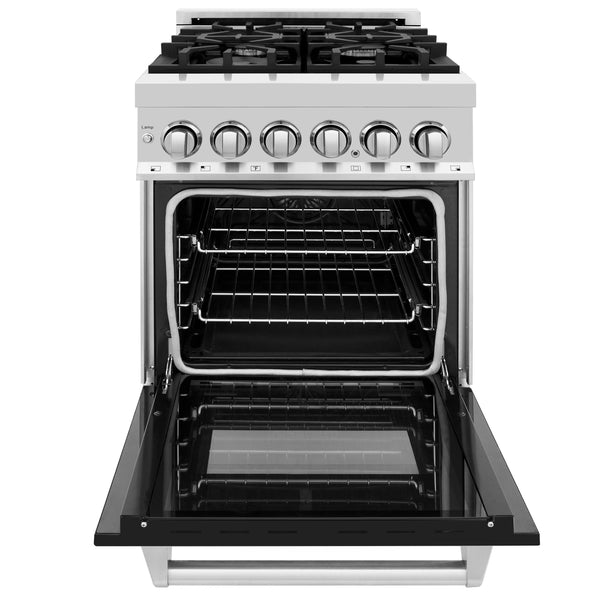 ZLINE 24 in. 2.8 cu. ft. Legacy Dual Fuel Range with 4 Burner Gas Cooktop and Electric Convection Oven