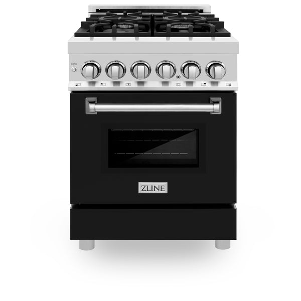 ZLINE 24 in. 2.8 cu. ft. Legacy Dual Fuel Range with 4 Burner Gas Cooktop and Electric Convection Oven