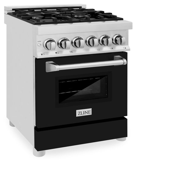 ZLINE 24 in. 2.8 cu. ft. Legacy Dual Fuel Range with 4 Burner Gas Cooktop and Electric Convection Oven